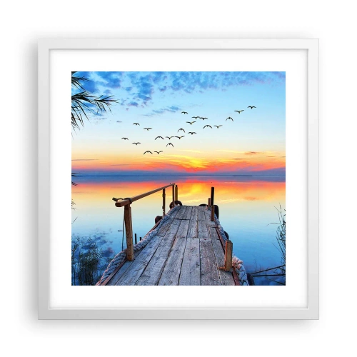 Plakat i hvid ramme - Tid til at tage tilbage... - 40x40 cm