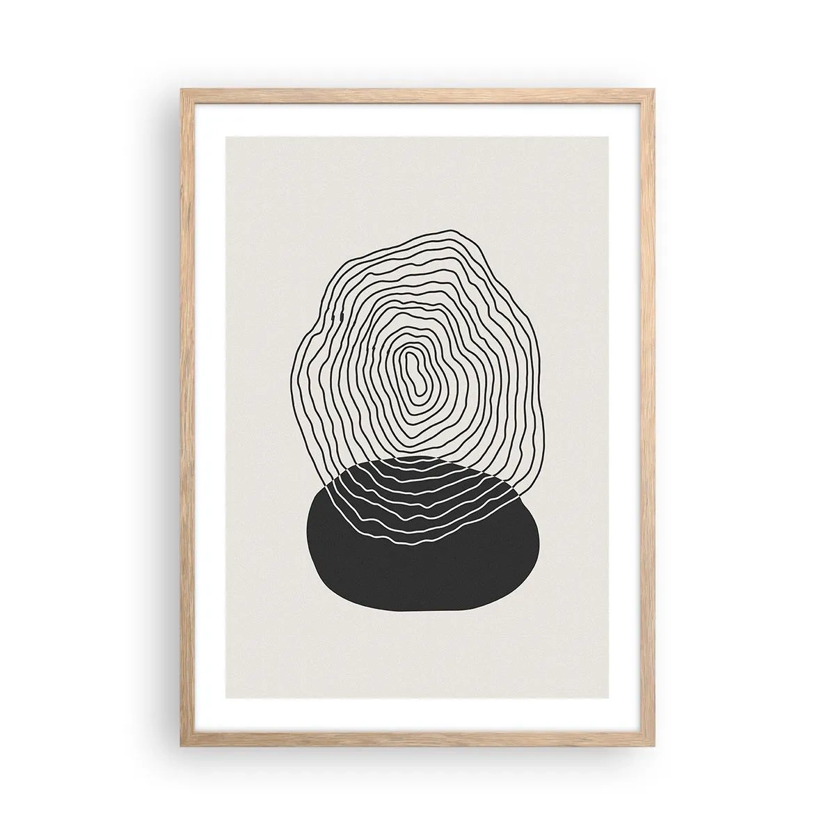 Plakat i ramme af lyst egetræ - Varighed og vibration - 50x70 cm