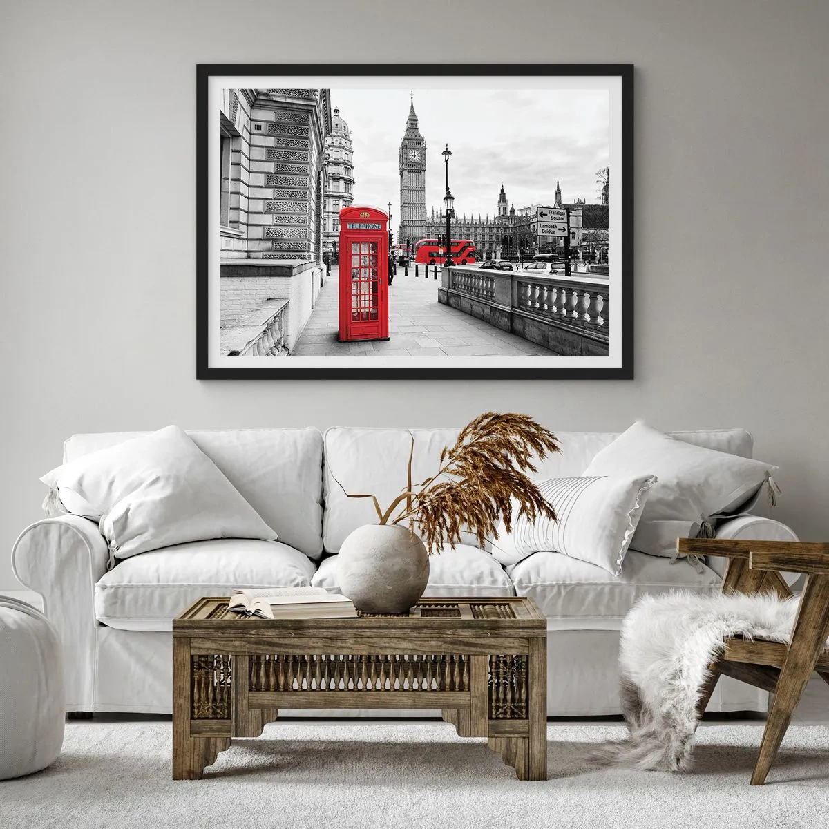 Plakat i sort ramme - Uden tvivl, London - 70x50 cm