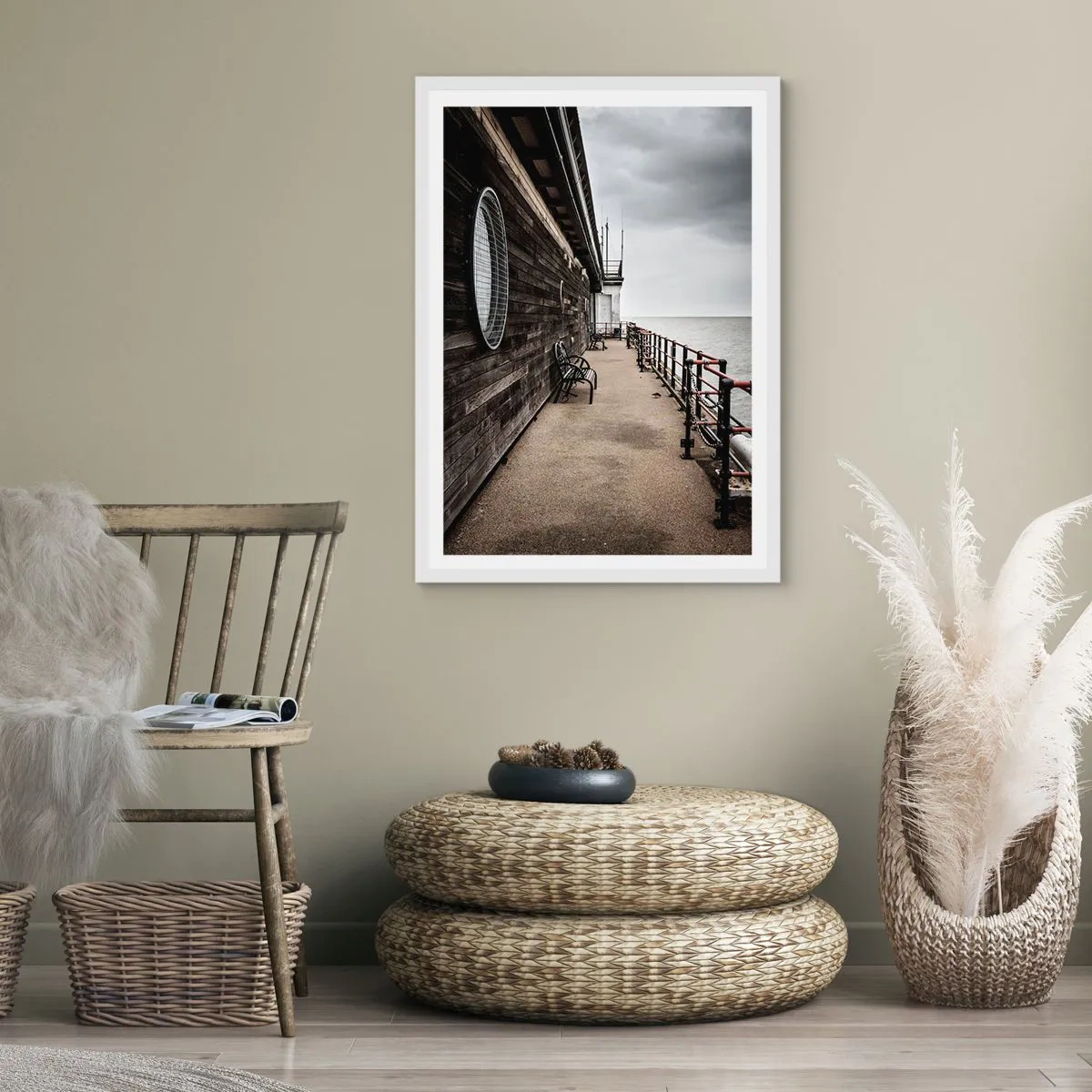 Plakat i hvid ramme - Tiden er gået i stå - 61x91 cm