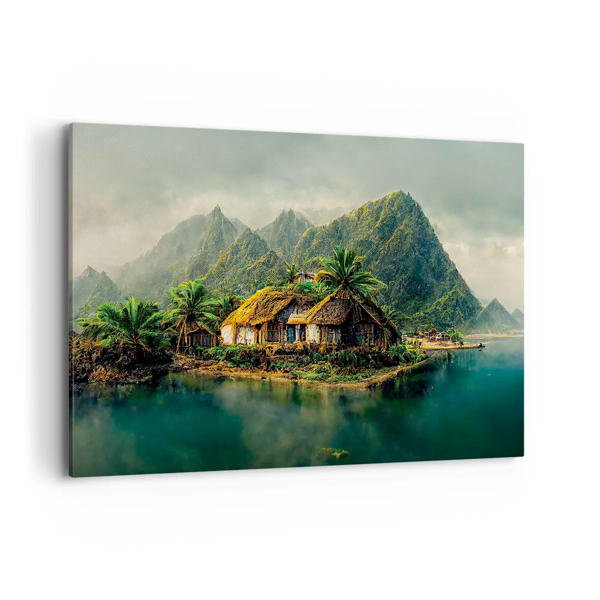 Lærredstryk - Billede på lærred - Tropisk paradis - 120x80 cm