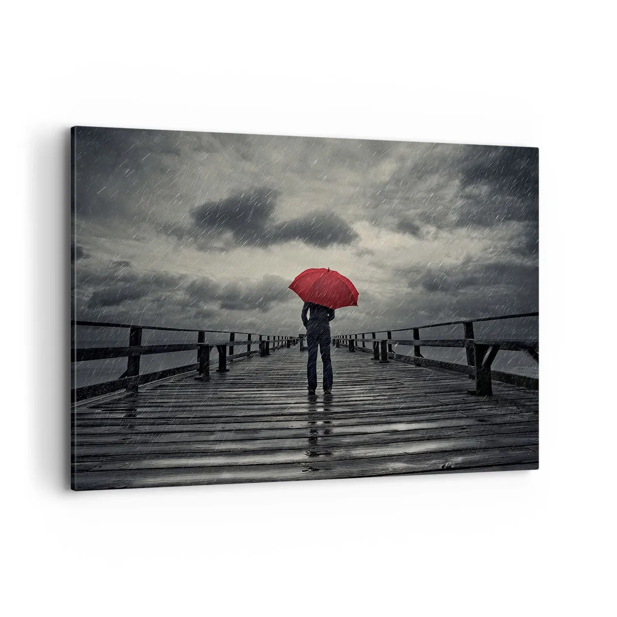 Lærredstryk - Billede på lærred - Det er ingenting, hvis det regner - 120x80 cm