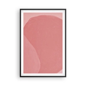 Plakat i sort ramme - Organisk komposition i pink - 61x91 cm