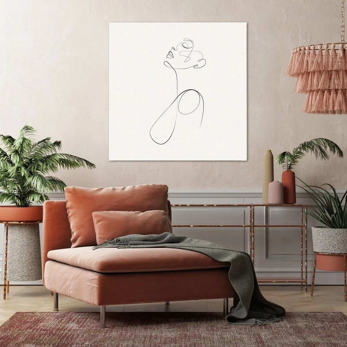 Lærredstryk - Billede på lærred - Sløjfet i drømme - 70x70 cm