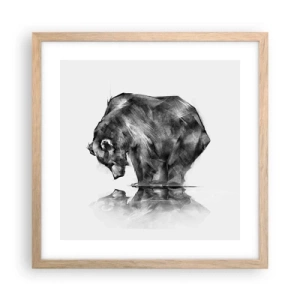 Plakat i ramme af lyst egetræ - Dejligt at se nogen tæt på - 40x40 cm