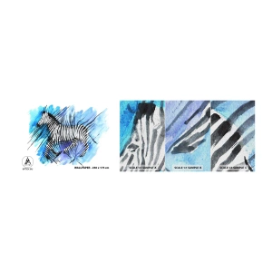 Prøve Fototapet Premium Canvas - Skjult i striberne - Dyr, Ribben, Afrika - 100x30 cm