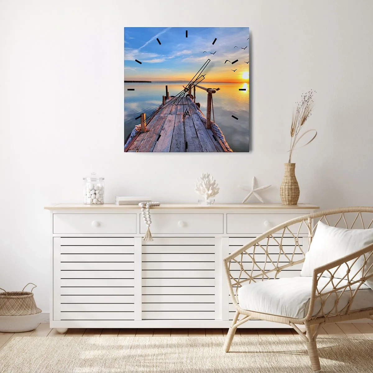 Vægur, Uret - Går fremad mod solen - 30x30 cm