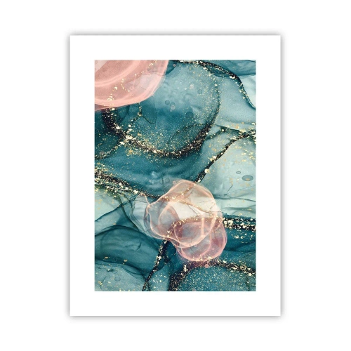 Plakat - Silkeblå, tyl lyserød - 30x40 cm