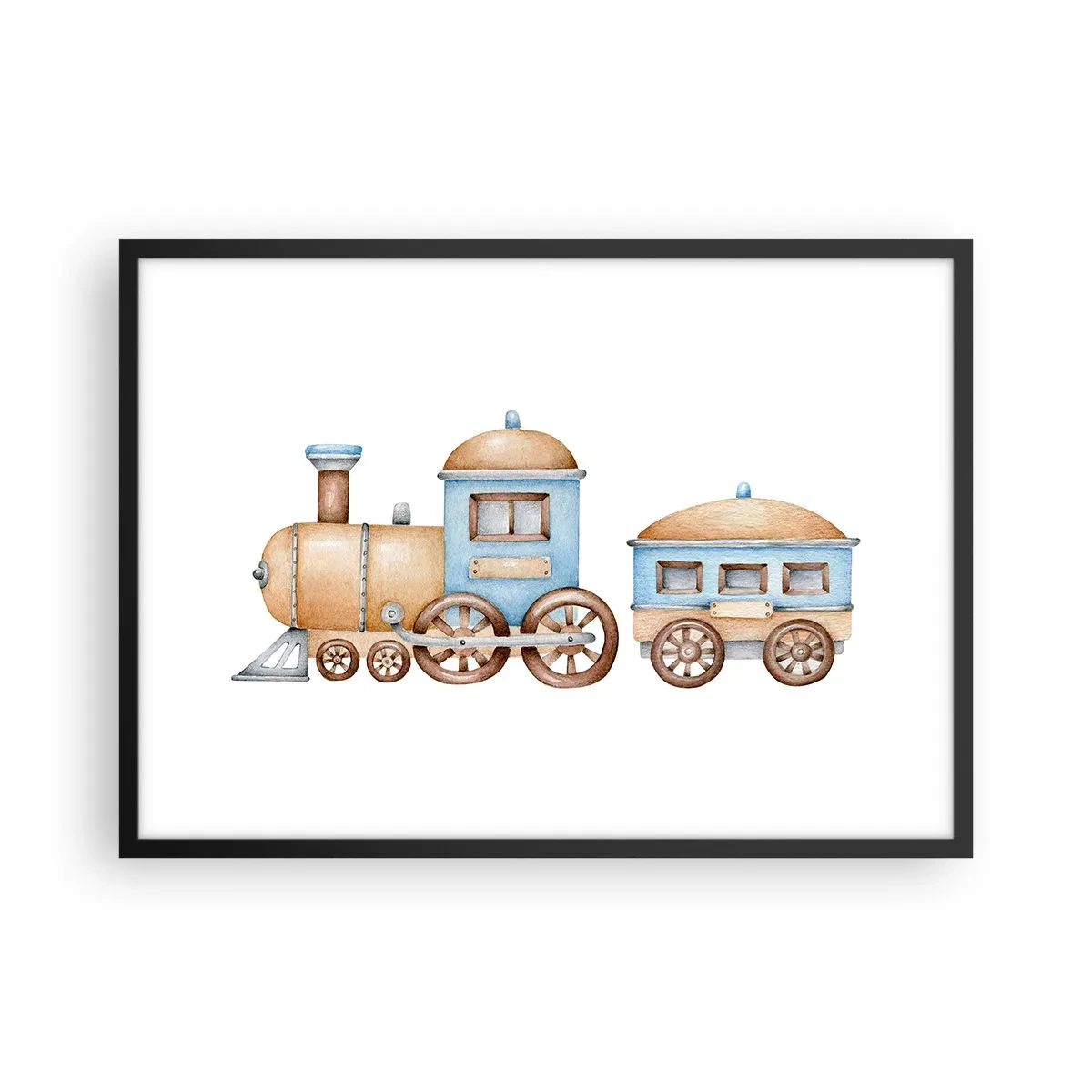 Plakat i sort ramme - Stående på stationen... - 70x50 cm