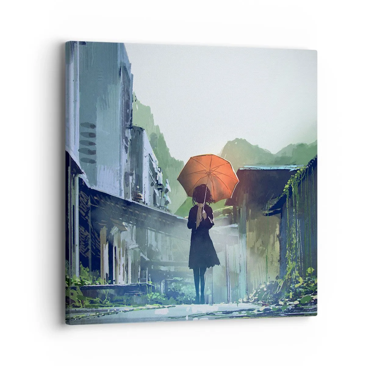 Lærredstryk - Billede på lærred - Revitaliserende regn - 40x40 cm