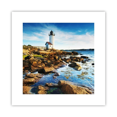 Plakat - Vend tilbage med glæde, jeg ser frem til - 30x30 cm