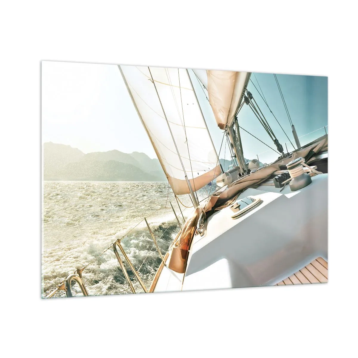 Billede på glas - Under fulde sejl - 100x70 cm