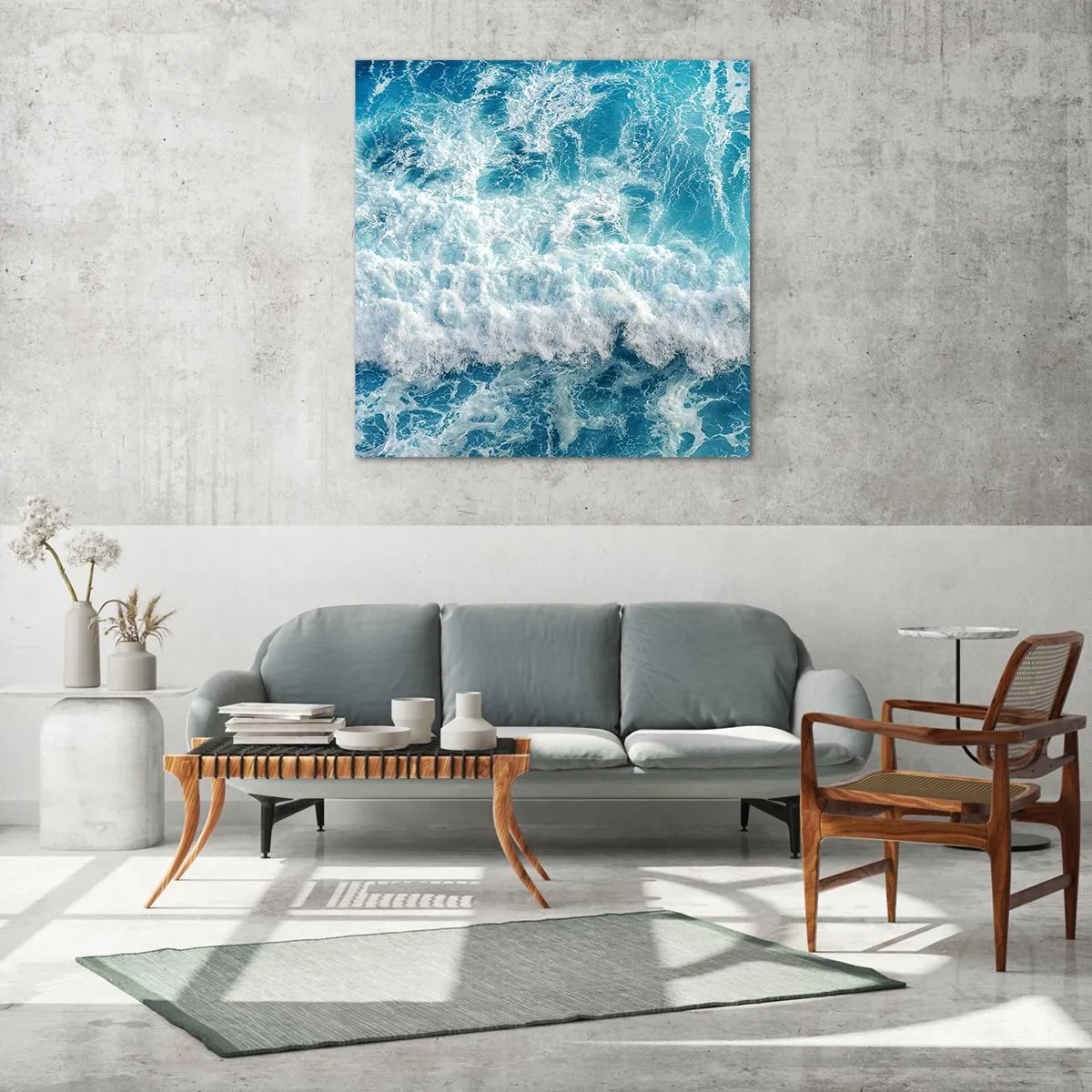 Billede på glas - Glædeligt og i spring - 30x30 cm