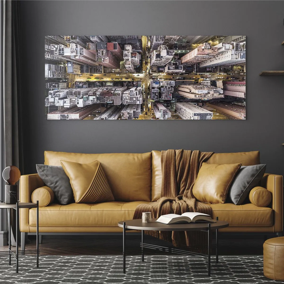 Billede på glas - Hilsner fra Hong Kong - 120x50 cm