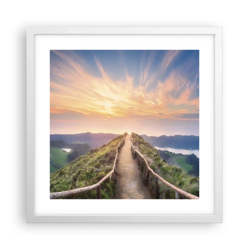 Plakat i hvid ramme - Tæt på himlen - 40x40 cm