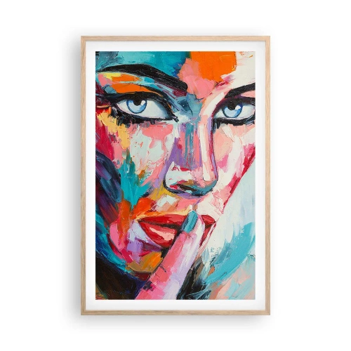 Plakat i ramme af lyst egetræ - Vores første hemmelighed - 61x91 cm