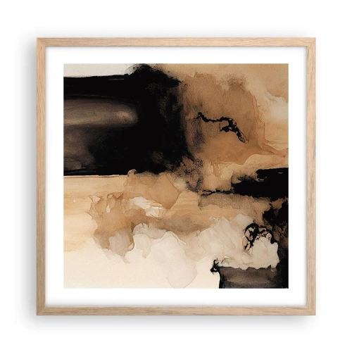 Plakat i ramme af lyst egetræ - En spændende abstraktion - 50x50 cm