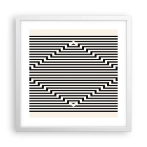 Plakat i hvid ramme - Geometrisk illusion - 40x40 cm