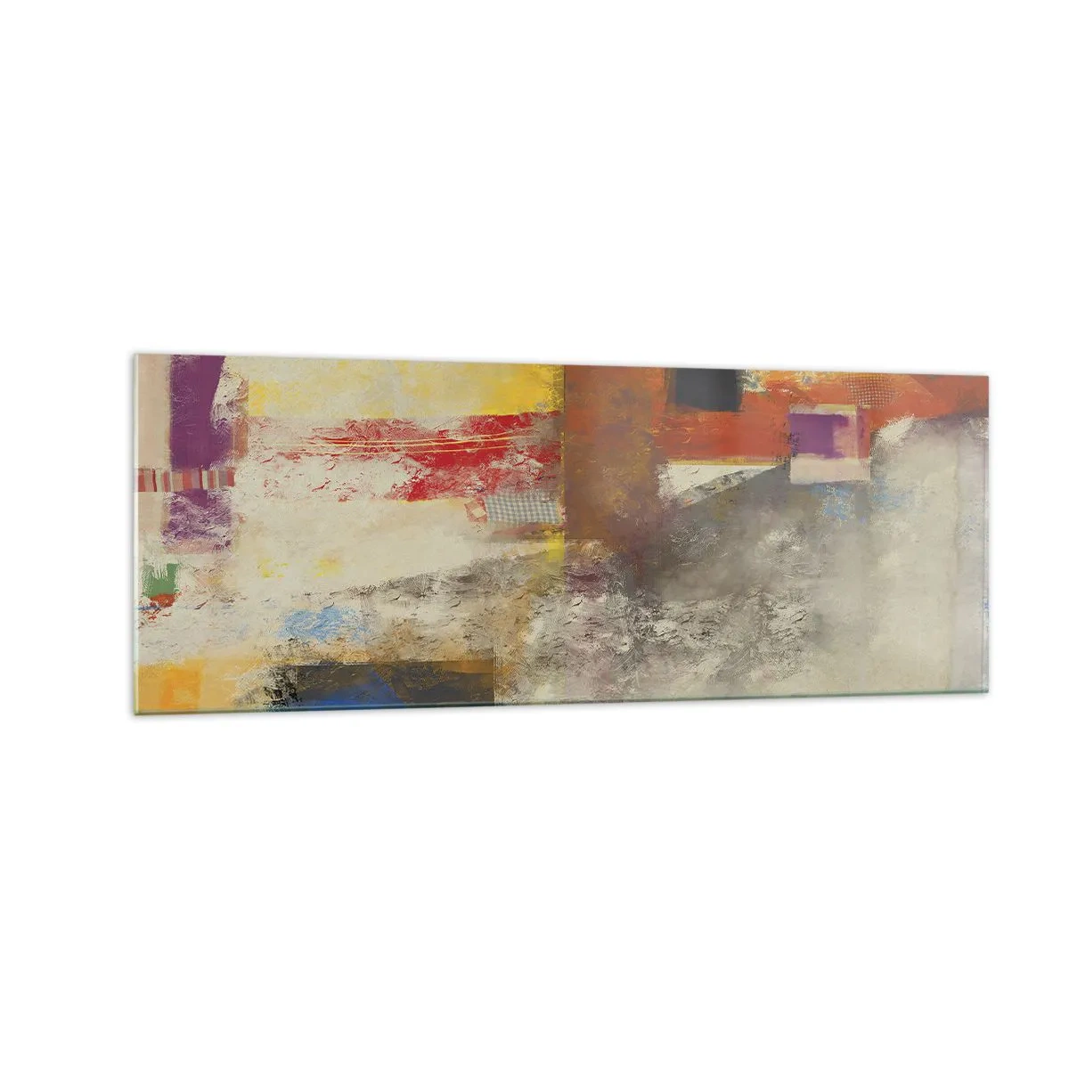 Billede på glas - Geometri af farver - 140x50 cm