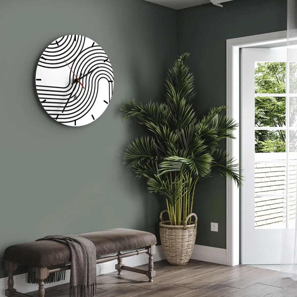 Vægur, Uret - På en kurve - 30x30 cm