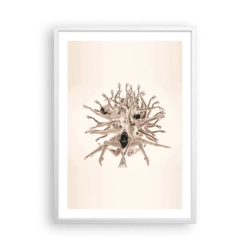 Plakat i hvid ramme - Blomstrende i dans - 50x70 cm