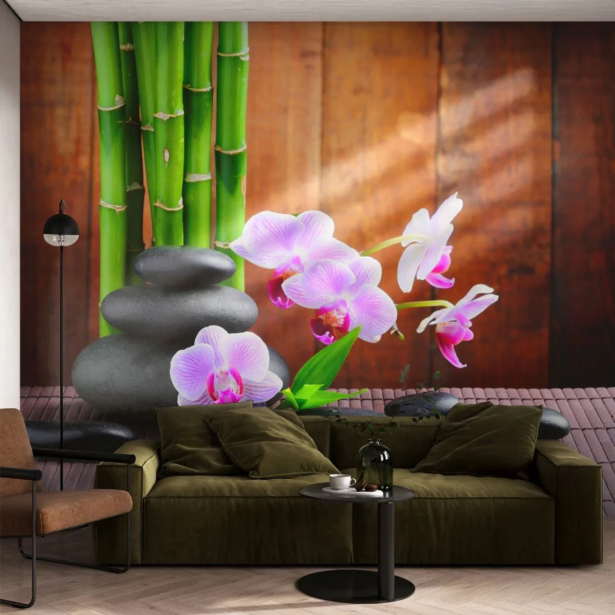 Fototapet Premium Canvas - Oplev Østens fornøjelser - Blomster, Orkidé, Orkidé - 250x175 cm