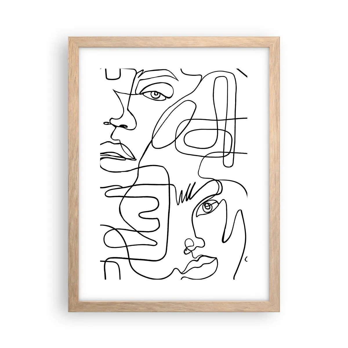 Plakat i ramme af lyst egetræ - I sammenfiltrede følelser - 30x40 cm