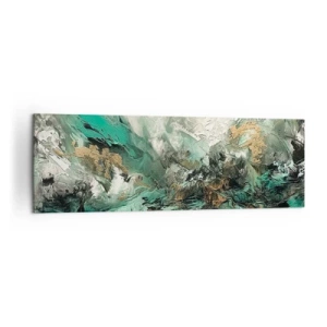 Lærredstryk - Billede på lærred - Smaragdsort byld - 160x50 cm