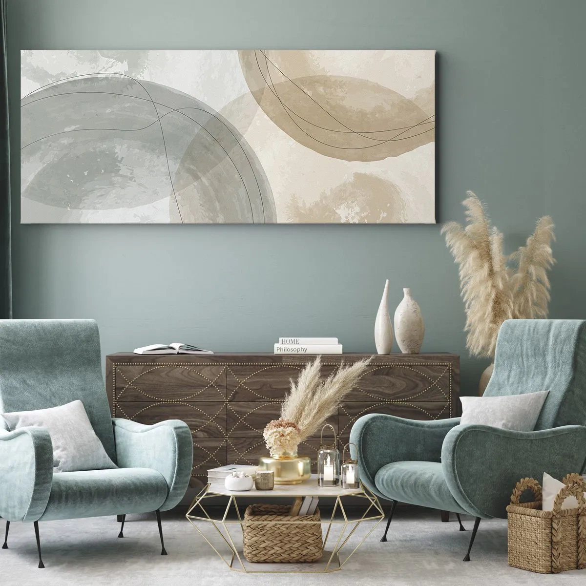Lærredstryk - Billede på lærred - Gennemtrængning af verdener - 100x40 cm