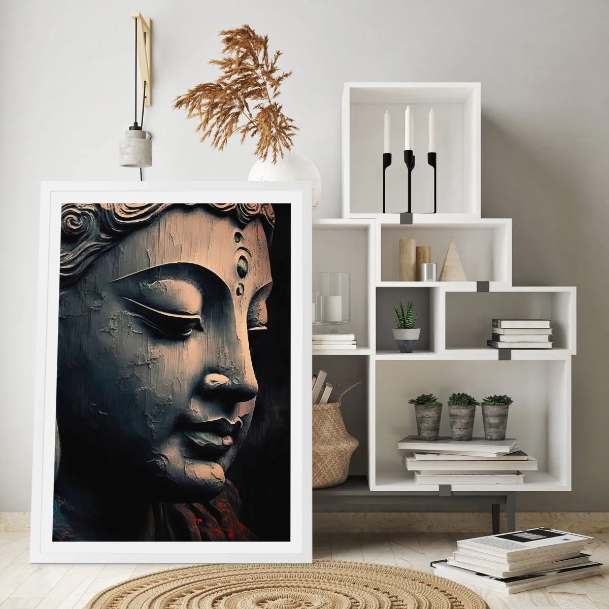 Plakat i hvid ramme - I pagt med verden - 50x70 cm