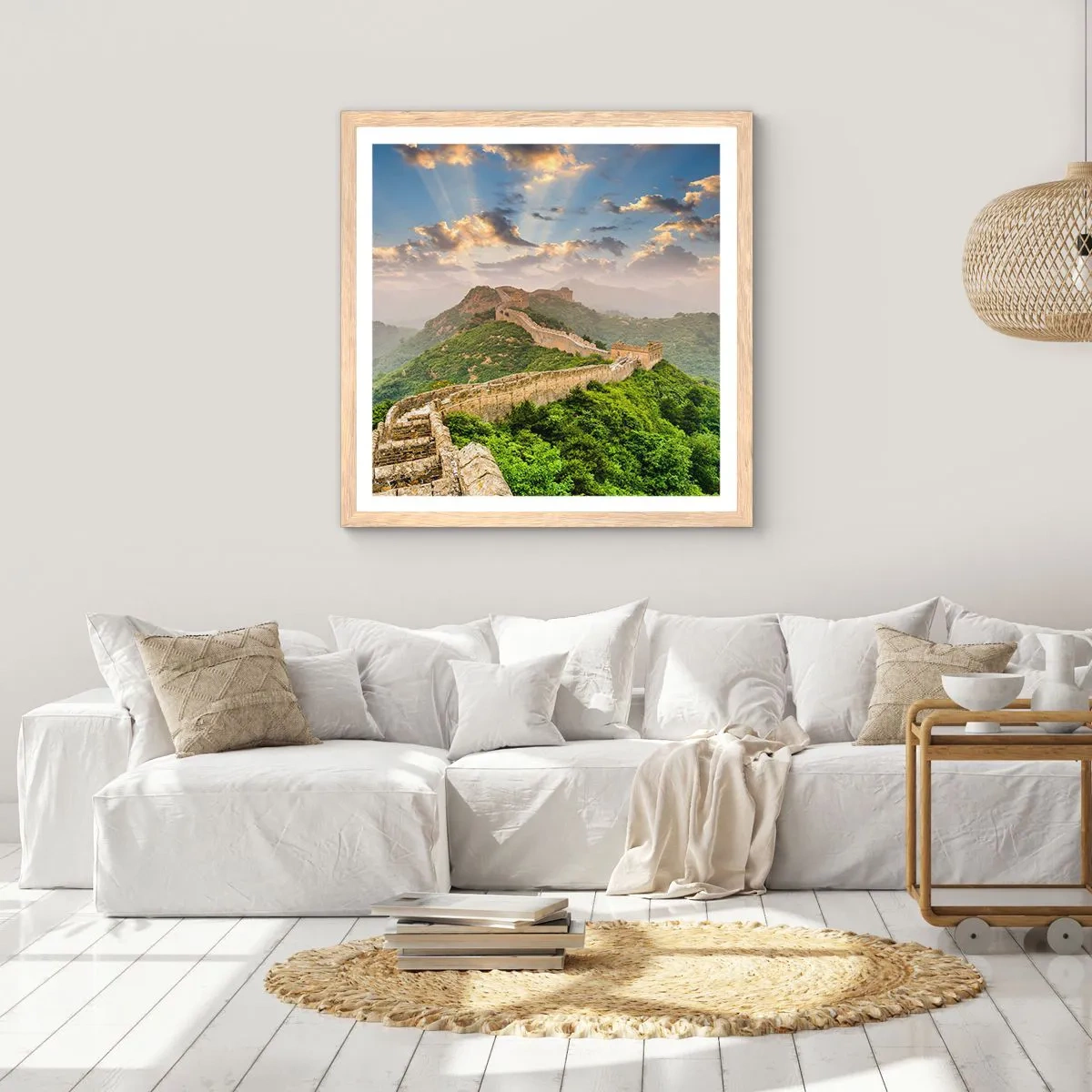 Plakat i ramme af lyst egetræ - Uforanderlig storhed - 60x60 cm