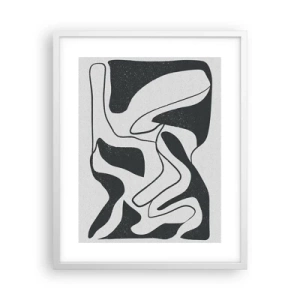 Plakat i hvid ramme - Abstrakt leg i en labyrint - 40x50 cm