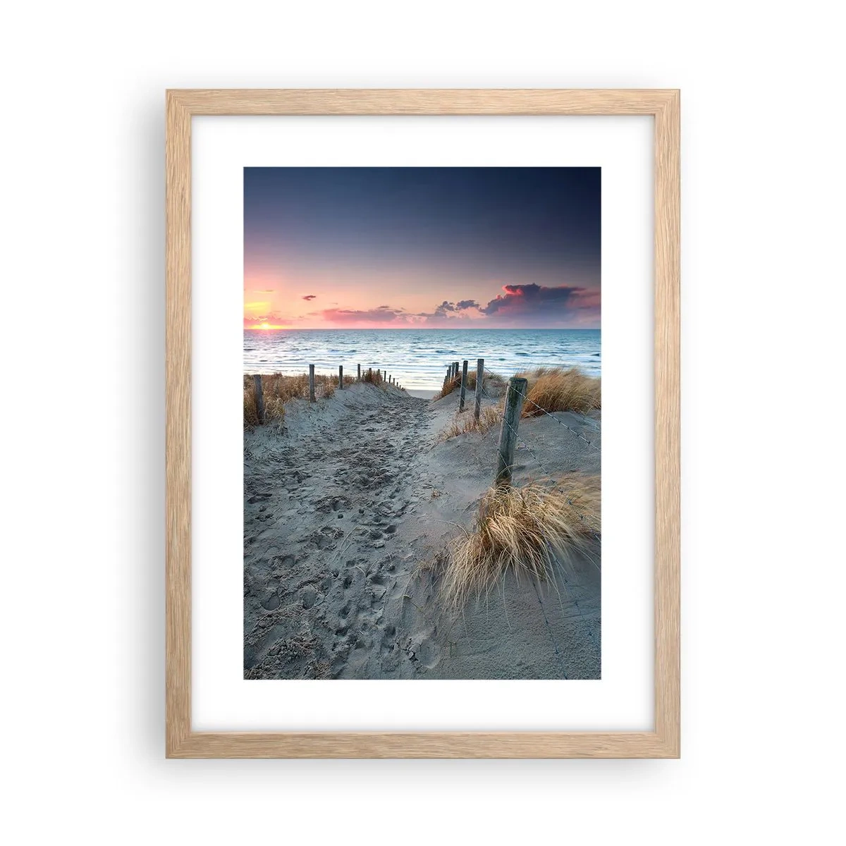 Plakat i ramme af lyst egetræ - Du har udgydt en regnbue af strålende pragt.... - 30x40 cm