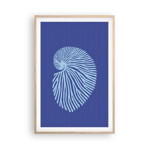 Plakat i ramme af lyst egetræ - Fødsel af en skal - 61x91 cm