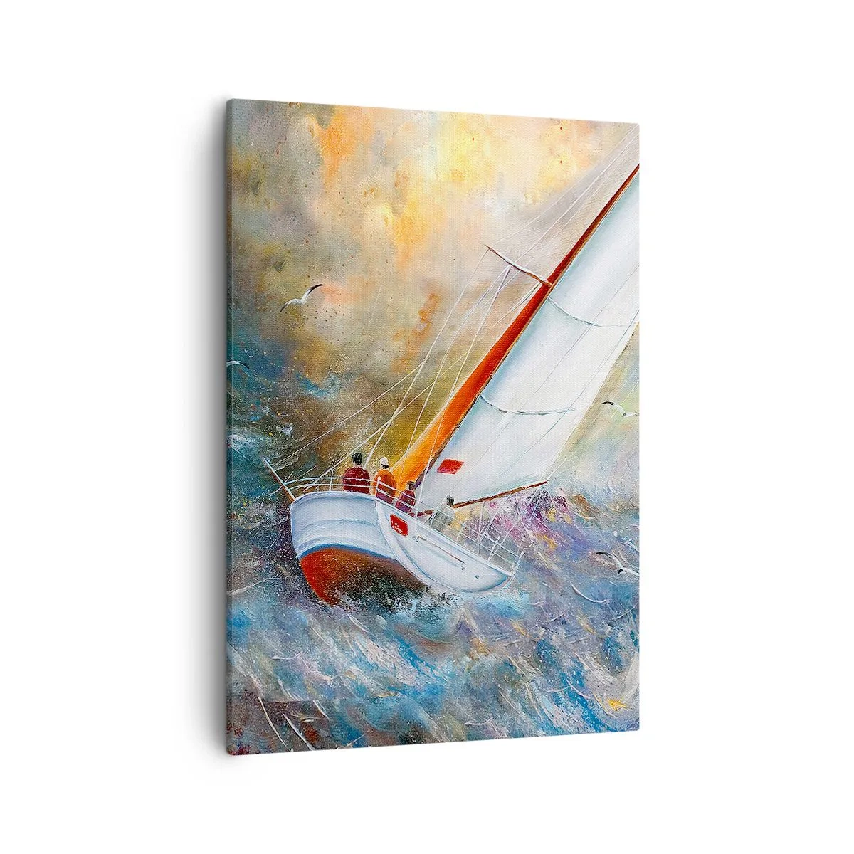 Lærredstryk - Billede på lærred - Løber på bølgerne - 50x70 cm