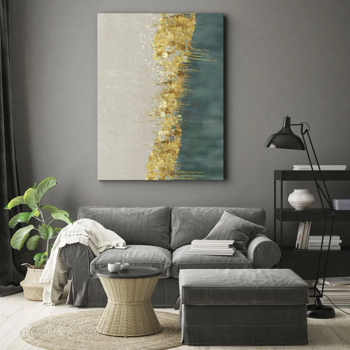 Lærredstryk - Billede på lærred - Den gyldne grænse - 50x70 cm