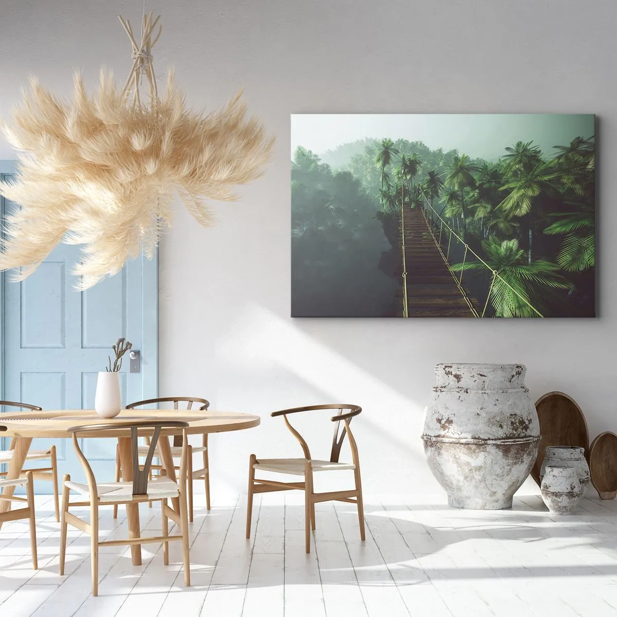 Lærredstryk - Billede på lærred - Over det kogende grønne - 120x80 cm