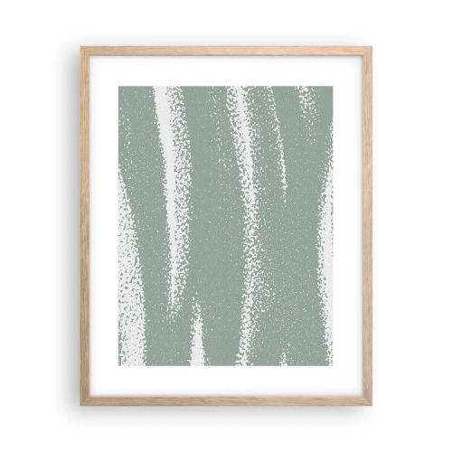 Plakat i ramme af lyst egetræ - Abstraktion i vinterstemning - 40x50 cm