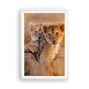 Plakat i hvid ramme - Forstyr ikke! Vi har det sjovt - 61x91 cm