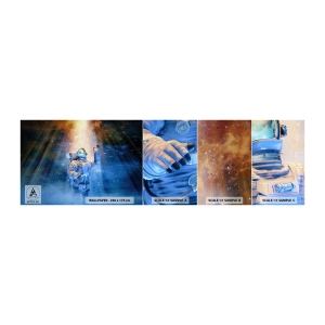 Fototapet Prøve Standard Eco - Endelig på destinationen - Abstraktion, Astronaut, Kosmos - 100x30 cm