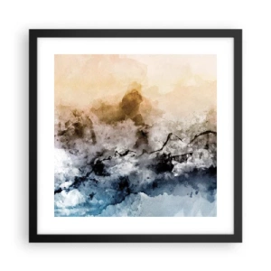 Plakat i sort ramme - Sænket i en tågesvirvel - 40x40 cm