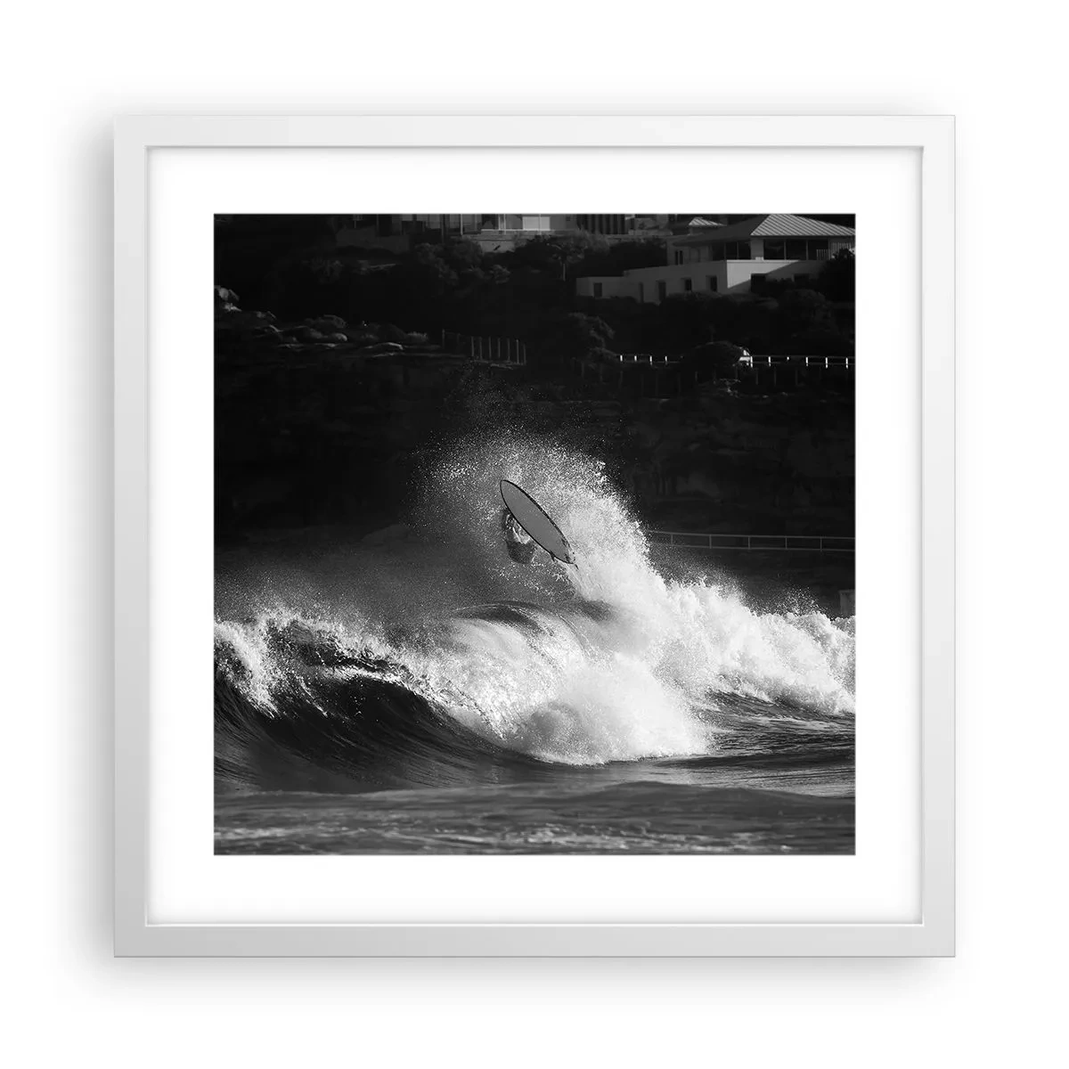 Plakat i hvid ramme - Udfordring accepteret! - 40x40 cm