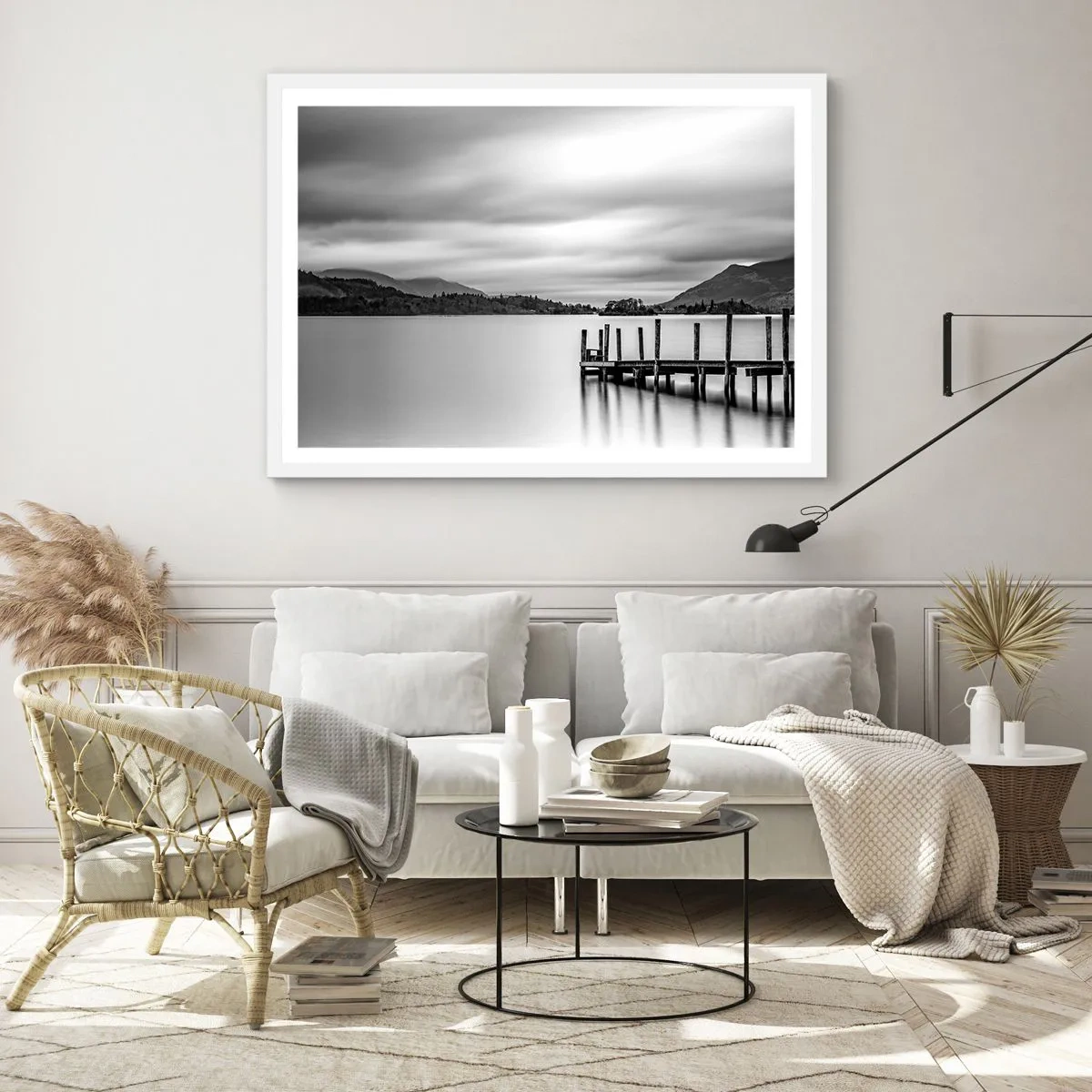 Plakat i hvid ramme - Mildhed og styrke - 70x50 cm