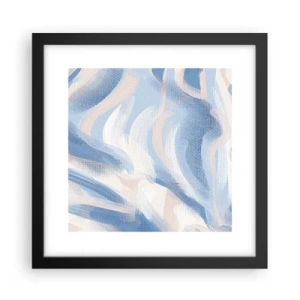 Plakat i sort ramme - Blå krusninger - 30x30 cm