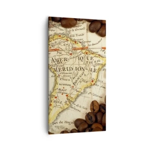 Lærredstryk - Billede på lærred - Hvor kommer den bedste kaffe fra? - 55x100 cm