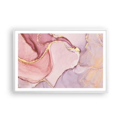 Plakat i hvid ramme - Et kærtegn af farver - 91x61 cm