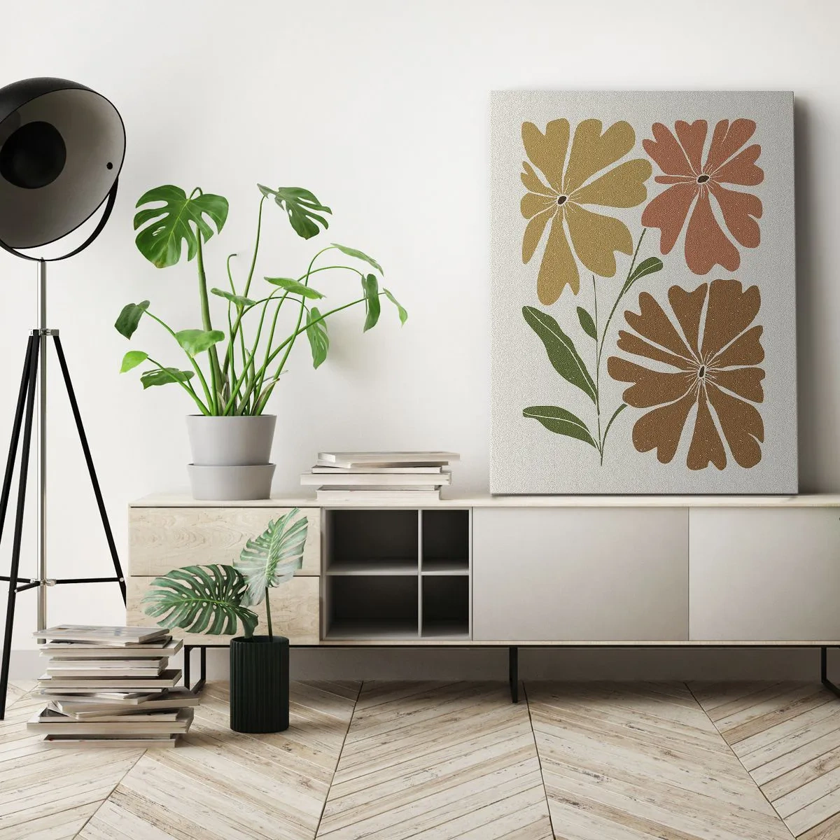 Lærredstryk - Billede på lærred - Natur og geometri - 70x100 cm
