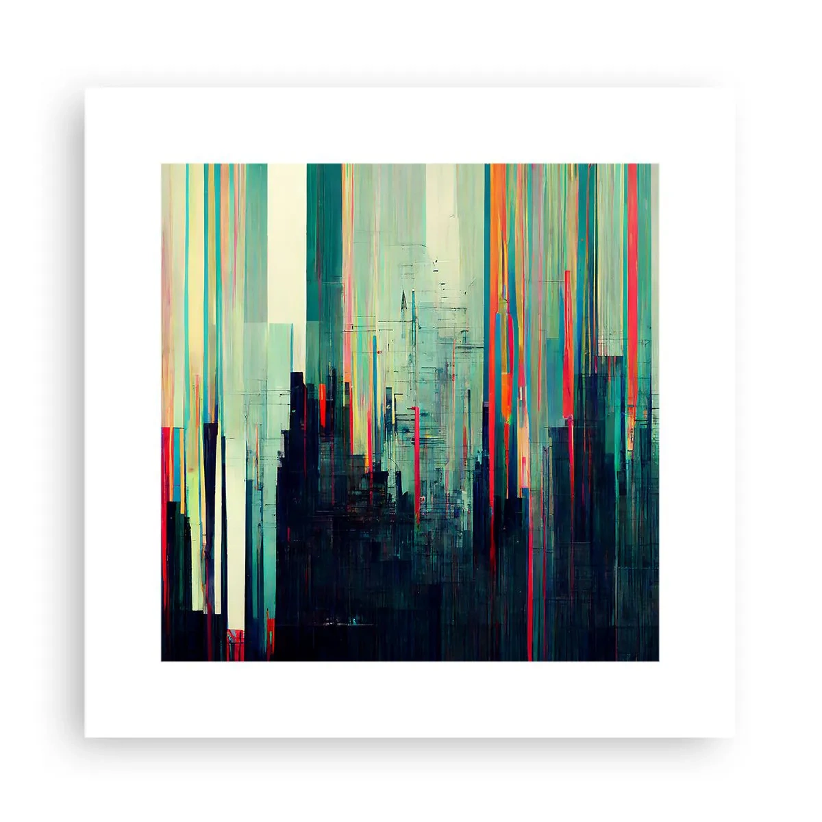 Plakat - Futuristisk by - 30x30 cm