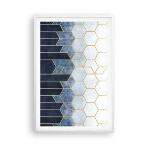 Plakat i hvid ramme - Komposition i synkoperet rytme - 61x91 cm