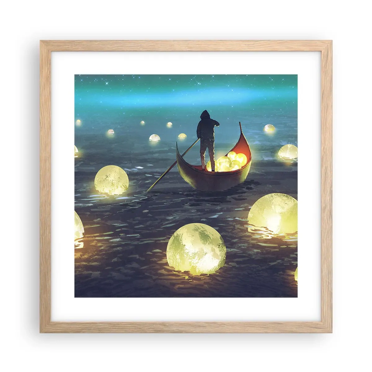 Plakat i ramme af lyst egetræ - Ting, som filosoffer aldrig har drømt om - 40x40 cm